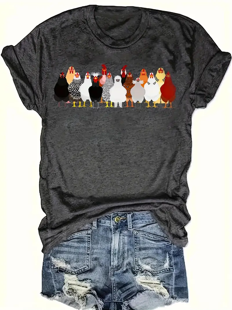 Chicken Tee Shirts Dark Gray